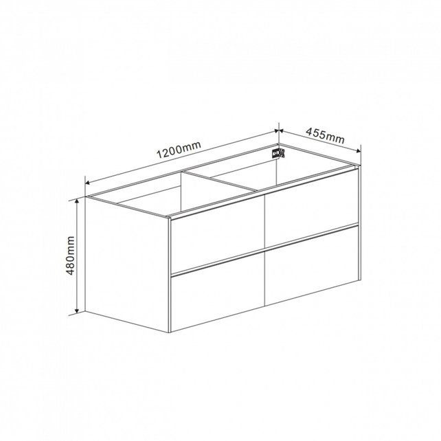 Badkamermeubel Onderkast Dahlia Wit 120x46x48cm 4 lades softclose Badkamermeubel Onderkast Dahlia Wit 120x46x48cm 4 lades softclose