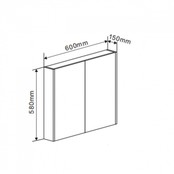 Spiegelkast Dahlia Grijs 60x58x15cm 2-deurs met legplanken Spiegelkast Dahlia Grijs 60x58x15cm 2-deurs met legplanken