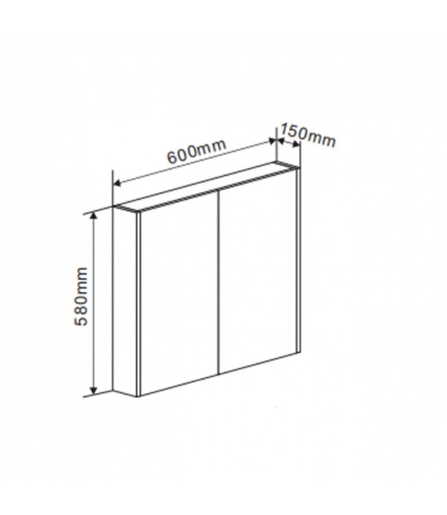 FABRIECIO Spiegelkast Dahlia Grijs 60x58x15cm 2-deurs met legplanken