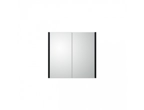 Spiegelkast Dahlia Diamond 60x58x15cm Zwart 2-deurs met legplanken