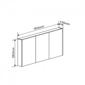 Spiegelkast Dahlia Grijs 90x60x15cm 3 deurs met legplanken Spiegelkast Dahlia Grijs 90x60x15cm 3 deurs met legplanken