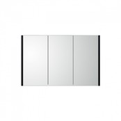 Spiegelkast Dahlia Diamond 90x58x15cm Zwart 3-deurs met legplanken