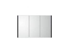 Spiegelkast Dahlia Diamond 90x58x15cm Zwart 3-deurs met legplanken