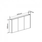 Spiegelkast Dahlia Wit 90x60x15cm 3 deurs met legplanken