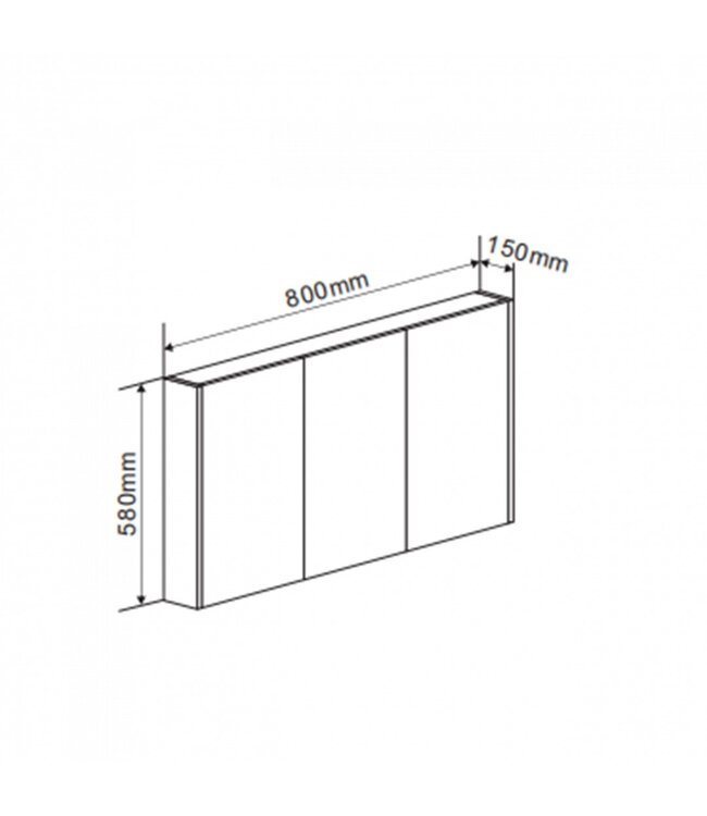 FABRIECIO Spiegelkast Dahlia Wit 90x60x15cm 3 deurs met legplanken