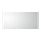 Spiegelkast Dahlia Diamond 120x58x15cm Zwart 3-deurs met legplanken