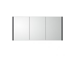Spiegelkast Dahlia Diamond 120x58x15cm Zwart 3-deurs met legplanken