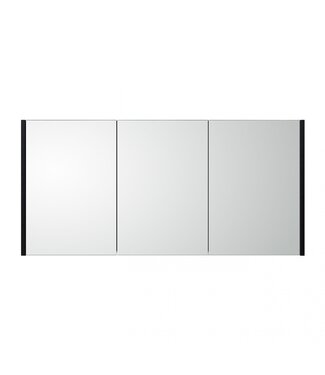 FABRIECIO Spiegelkast Dahlia Diamond 120x58x15cm Zwart 3-deurs met legplanken