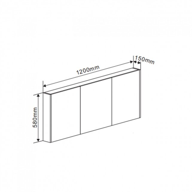 Spiegelkast Dahlia Havanna Wood 120x60cm 3 deurs met legplanken Spiegelkast Dahlia Havanna Wood 120x60cm 3 deurs met legplanken