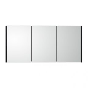 Spiegelkast Dahlia Diamond 120x58x15cm Zwart 3-deurs met legplanken
