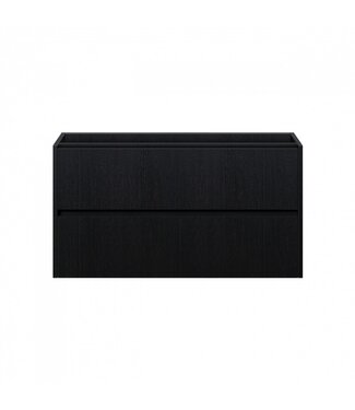 FABRIECIO Badkamermeubel Onderkast Dahlia Diamond 80x45x48cm Zwart 2 lades softclose