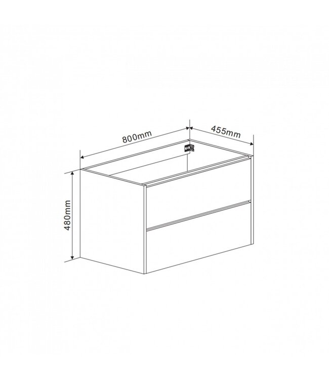 FABRIECIO Badkamermeubel Onderkast Dahlia Diamond 80x45x48cm Zwart 2 lades softclose