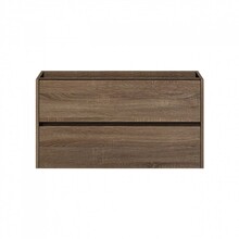 Badkamermeubel Onderkast Dahlia Havanna Wood 80x45x48cm Hangend Greeploos 2 Lades Softclose