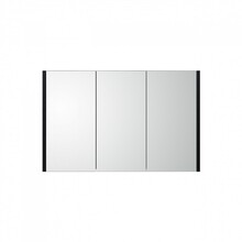 Spiegelkast Dahlia Diamond 80x58x15cm Zwart 3-deurs met legplanken