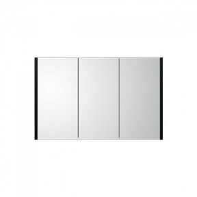 Spiegelkast Dahlia Diamond 80x58x15cm Zwart 3-deurs met legplanken