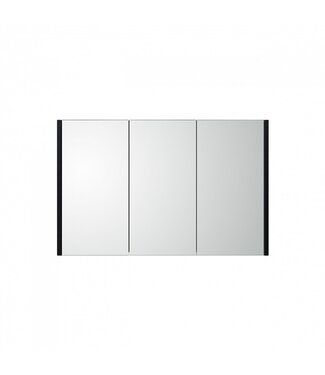 FABRIECIO Spiegelkast Dahlia Diamond 80x58x15cm Zwart 3-deurs met legplanken