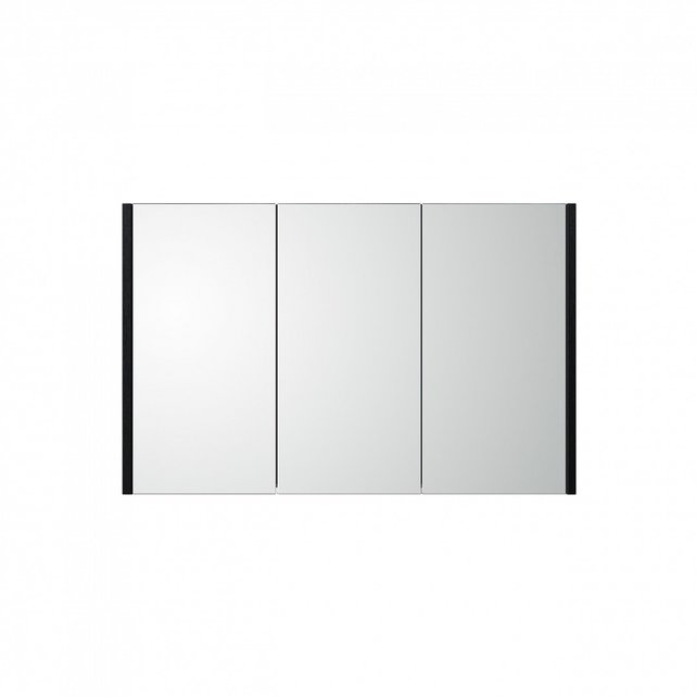 Spiegelkast Dahlia Diamond 80x58x15cm Zwart 3-deurs met legplanken Spiegelkast Dahlia Diamond 80x58x15cm Zwart 3-deurs met legplanken