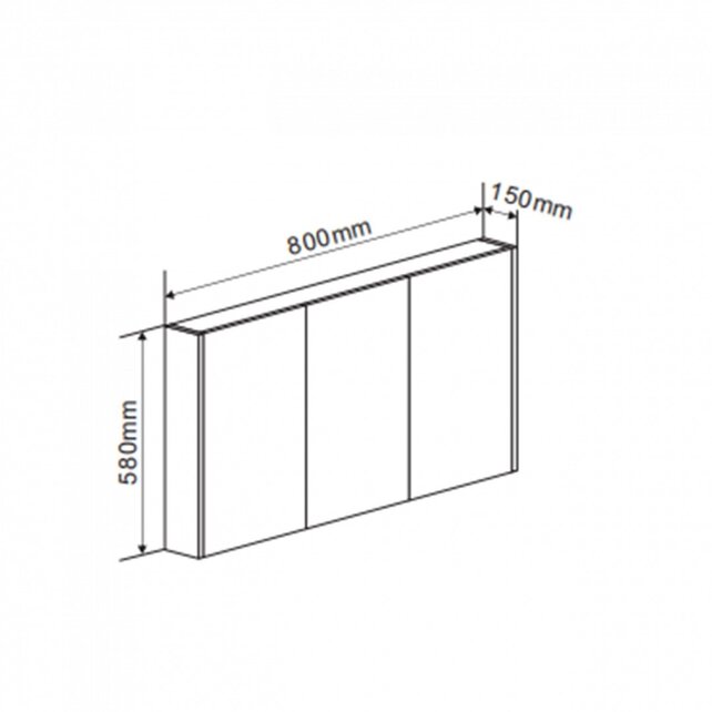Spiegelkast Dahlia Grijs 80x58x15cm 3-deurs