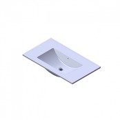 Wastafel Parijs 80x46x3cm Wit Hoogglans zonder kraangat Keramiek