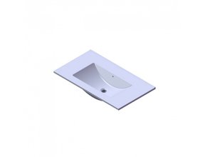 Wastafel Parijs 80x46x3cm Wit Hoogglans zonder kraangat Keramiek