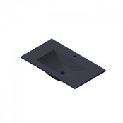 Wastafel Parijs 80x46x3cm Mat Zwart met kraangat Keramiek