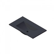 Wastafel Parijs 80x46x3cm Zwart Mat zonder kraangat Keramiek