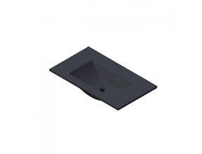 Wastafel Parijs 80x46x3cm Zwart Mat zonder kraangat Keramiek