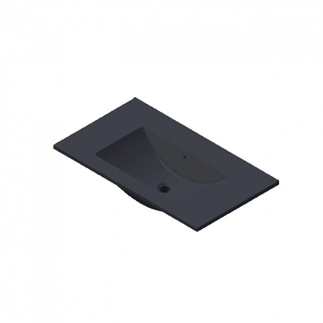 Wastafel Parijs 80x46x3cm Zwart Mat zonder kraangat Keramiek