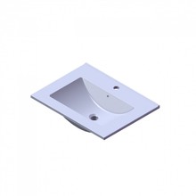 Wastafel Parijs 60x46x3cm Mat Wit met kraangat Keramiek