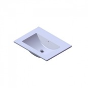 Wastafel Parijs 60x46x3cm Mat wit zonder kraangat Keramiek