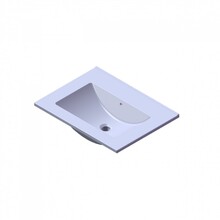 Wastafel Parijs 60x46x3cm Mat wit zonder kraangat Keramiek