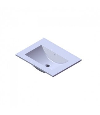 FABRIECIO Wastafel Parijs 60x46x3cm Mat wit zonder kraangat Keramiek