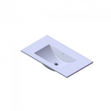 Wastafel Parijs 80x46x3cm Mat Wit zonder kraangat keramiek