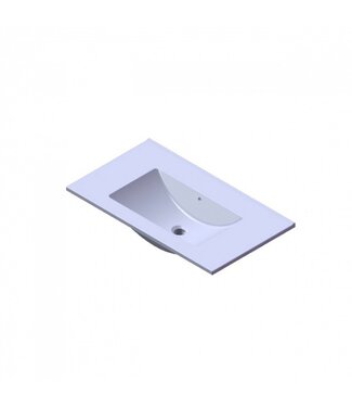 FABRIECIO Wastafel Parijs 80x46x3cm Mat Wit zonder kraangat keramiek