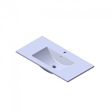 Wastafel Parijs 90x46x3cm Mat Wit met kraangat Keramiek