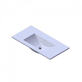 Wastafel Parijs 90x46x3cm Mat Wit zonder kraangat Keramiek