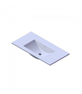 FABRIECIO Wastafel Parijs 90x46x3cm Mat Wit zonder kraangat Keramiek