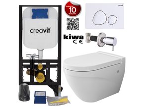 Hangtoilet Set met Bidet Compleet Wandcloset Bocchi Taormina Wit incl Toiletbril