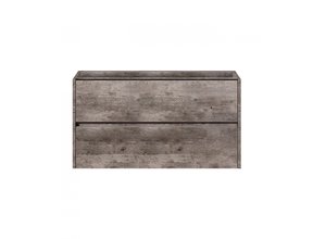 Badkamermeubel Onderkast Dahlia Stone 80x45x48cm Beton Grijs Hangend Greeploos 2 Lades Softclose