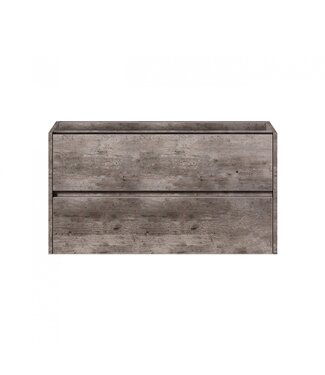 FABRIECIO Badkamermeubel Onderkast Dahlia Stone 80x45x48cm Beton Grijs Hangend Greeploos 2 Lades Softclose