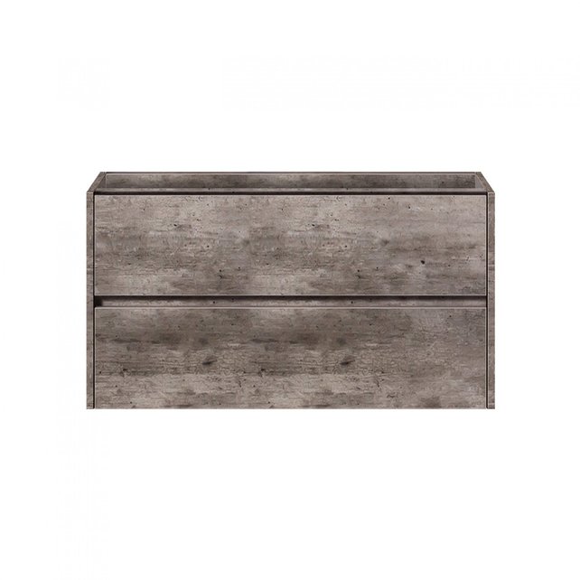 Badkamermeubel Onderkast Dahlia Stone 80x45x48cm Beton Grijs Hangend Greeploos 2 Lades Softclose