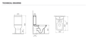 Staand toilet Creavit Lara Zwart Mat duoblok incl. softclose toiletbril aansluiting OA en PK