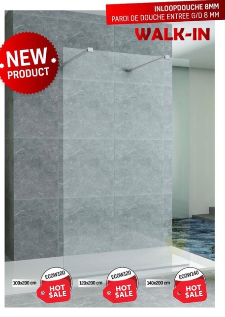 Inloopdouche Walk-In 100x200cm Creavit Aloni Douchewand Helderglas 8mm veiligheidsglas Easy-Clean Inloopdouche Walk-In 100x200cm Creavit Aloni Douchewand Helderglas 8mm veiligheidsglas Easy-Clean
