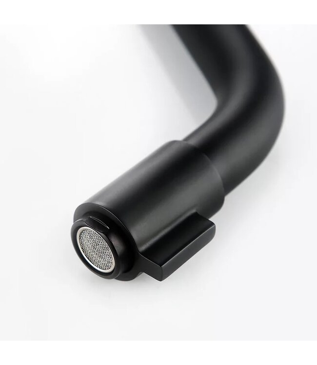 SANI-SUPPLY Inbouw toiletkraan Donna Zwart Mat Koud eenhendel bediening Draaiknop 1-gats