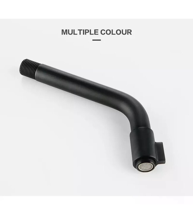 Inbouw toiletkraan Donna Zwart Mat Koud eenhendel bediening Draaiknop 1-gats