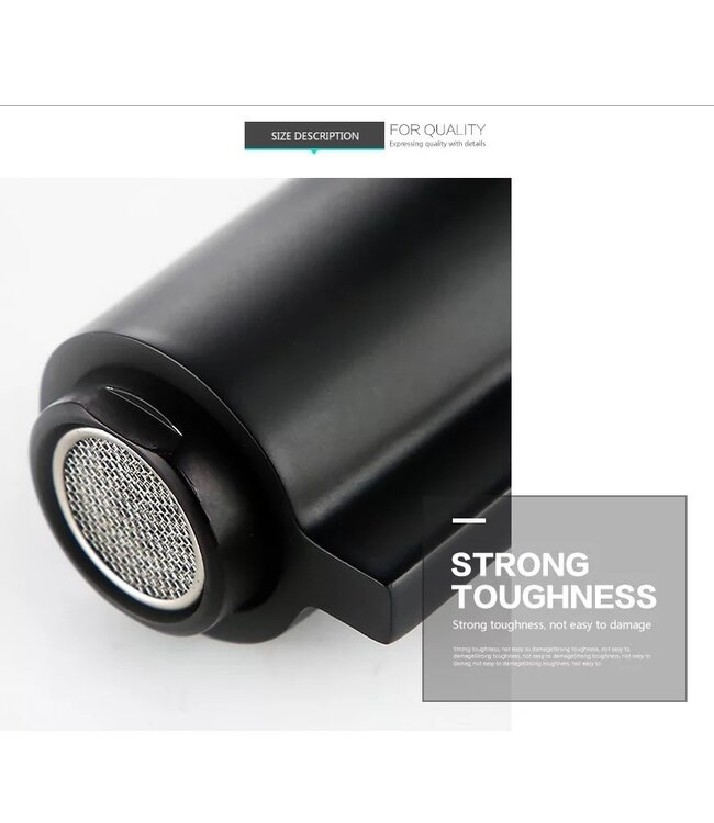 Inbouw toiletkraan Donna Zwart Mat Koud eenhendel bediening Draaiknop 1-gats