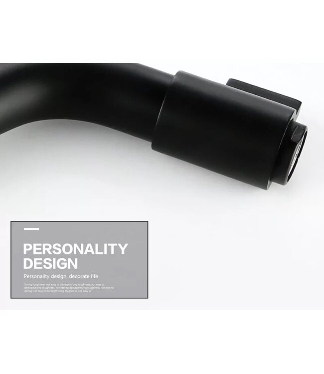 Inbouw toiletkraan Donna Zwart Mat Koud eenhendel bediening Draaiknop 1-gats