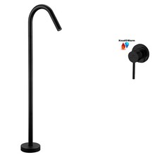 Vrijstaande baduitloop Donna-JEE Mat ZwaVrijstaande baduitloop Donna-JEE Mat Zwart inclusief bediening Mengkraanrt inclusief bediening Mengkraan