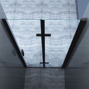 Douchedeur Miami Nisdeur Vouwdeur Mat Zwart 100x202cm Antikalk Helder Glas Profiel 8mm Veiligheidsglas