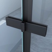 Douchedeur Miami Nisdeur Vouwdeur Mat Zwart 100x202cm Antikalk Helder Glas Profiel 8mm Veiligheidsglas